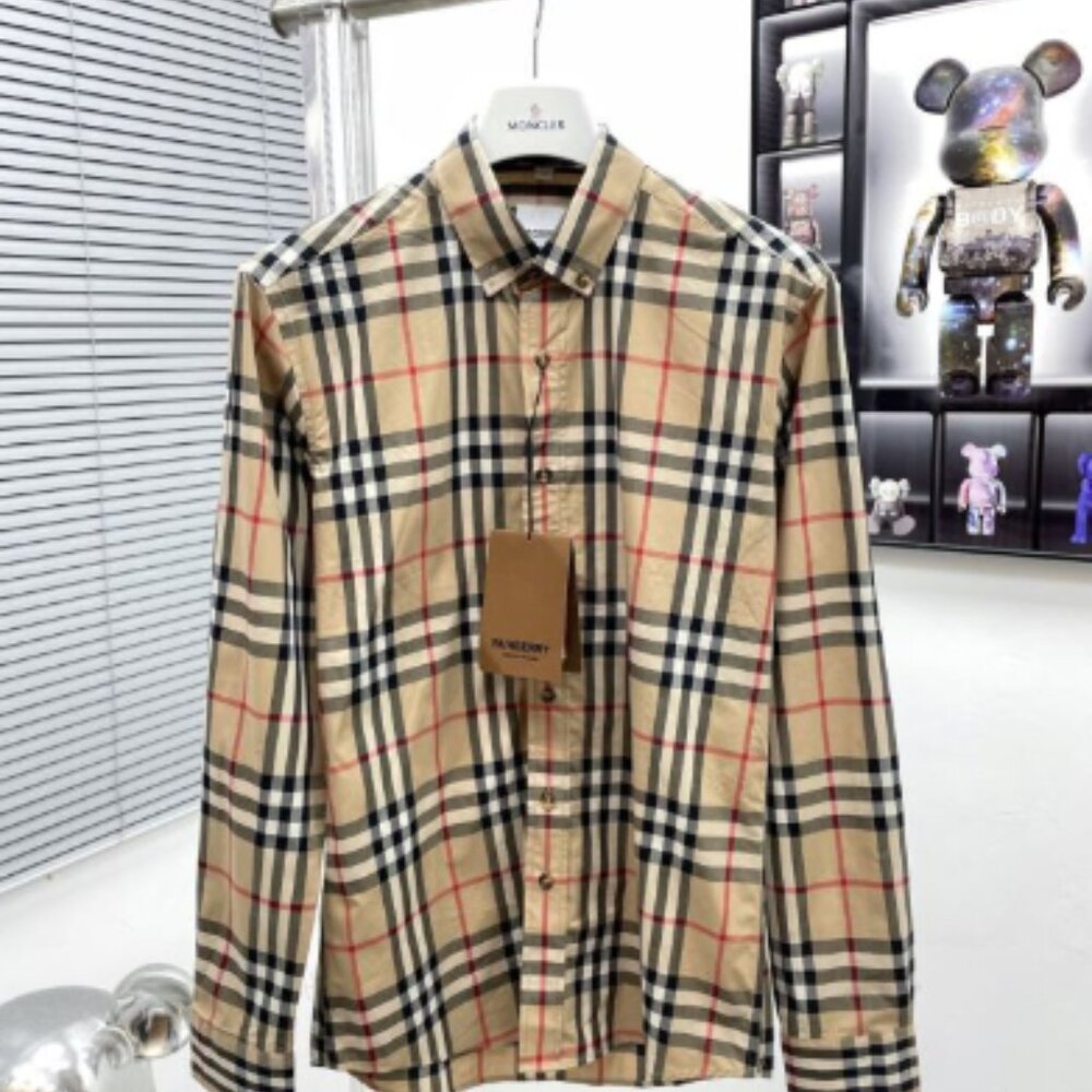 Burberry Web Check Long Sleeve Shirt Men's Size M